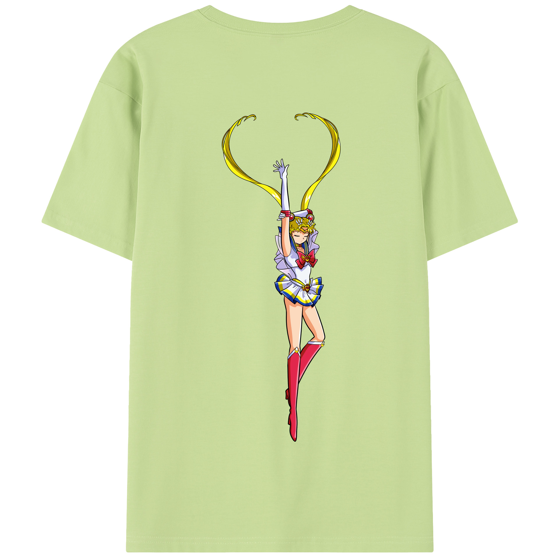 （画像用） 美少女戦士セーラームーン 月野 うさぎ つきの うさぎ Sailor Moon Tsukino Usagi 綿100％半袖Tシャツ（背面プリント）